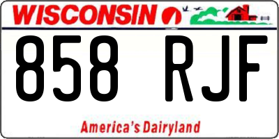 WI license plate 858RJF