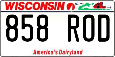 WI license plate 858ROD