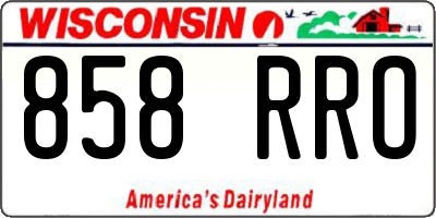 WI license plate 858RRO