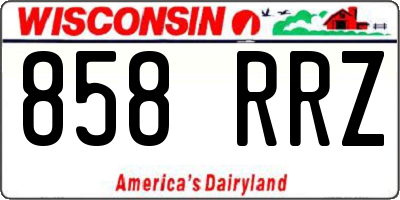 WI license plate 858RRZ