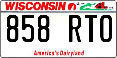 WI license plate 858RTO