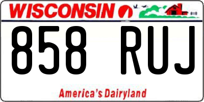 WI license plate 858RUJ