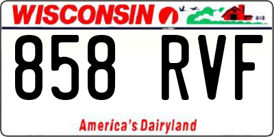 WI license plate 858RVF