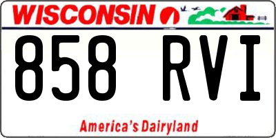 WI license plate 858RVI