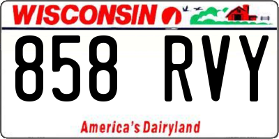 WI license plate 858RVY