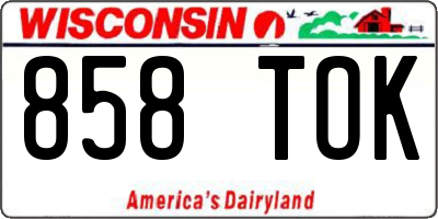 WI license plate 858TOK