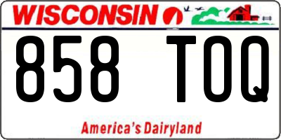 WI license plate 858TOQ