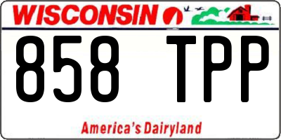 WI license plate 858TPP