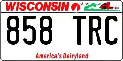 WI license plate 858TRC