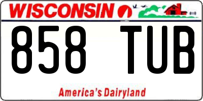 WI license plate 858TUB