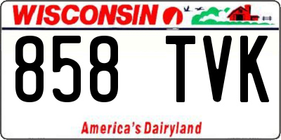 WI license plate 858TVK