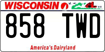 WI license plate 858TWD