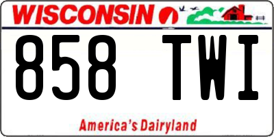 WI license plate 858TWI