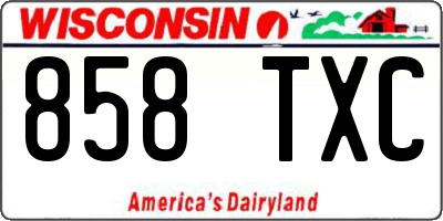 WI license plate 858TXC