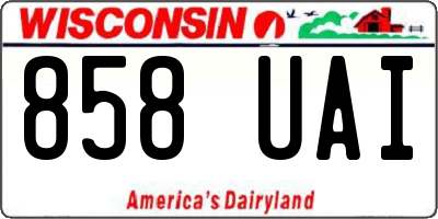 WI license plate 858UAI