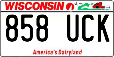 WI license plate 858UCK