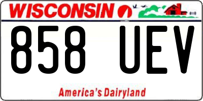 WI license plate 858UEV