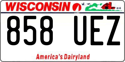 WI license plate 858UEZ