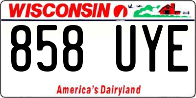 WI license plate 858UYE