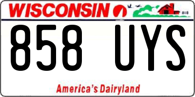 WI license plate 858UYS
