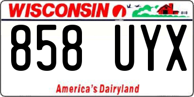 WI license plate 858UYX