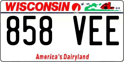WI license plate 858VEE