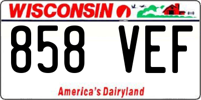 WI license plate 858VEF