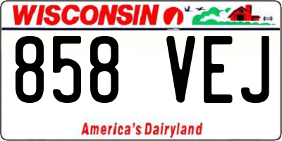 WI license plate 858VEJ