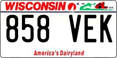 WI license plate 858VEK