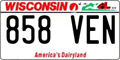 WI license plate 858VEN