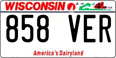 WI license plate 858VER