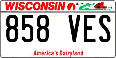 WI license plate 858VES