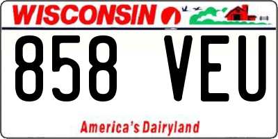 WI license plate 858VEU
