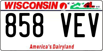 WI license plate 858VEV