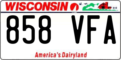 WI license plate 858VFA