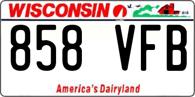 WI license plate 858VFB