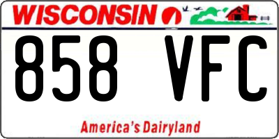 WI license plate 858VFC
