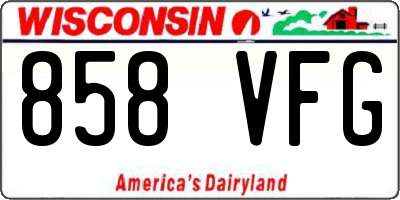 WI license plate 858VFG
