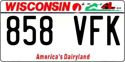 WI license plate 858VFK