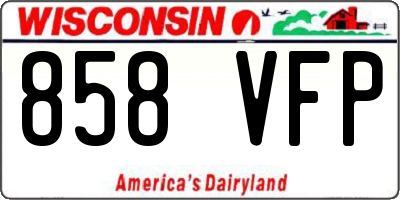 WI license plate 858VFP