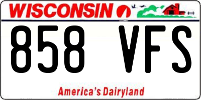 WI license plate 858VFS