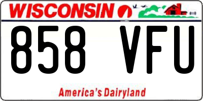 WI license plate 858VFU