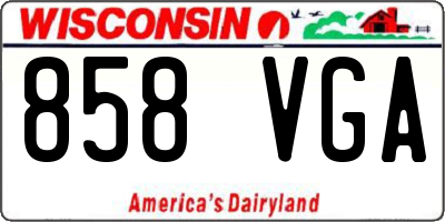 WI license plate 858VGA