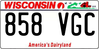 WI license plate 858VGC
