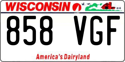 WI license plate 858VGF