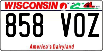 WI license plate 858VOZ