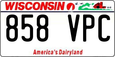 WI license plate 858VPC