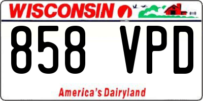 WI license plate 858VPD