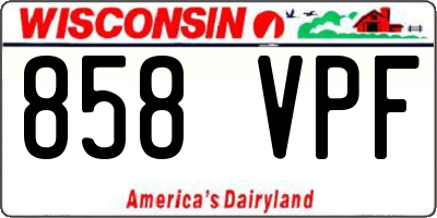 WI license plate 858VPF