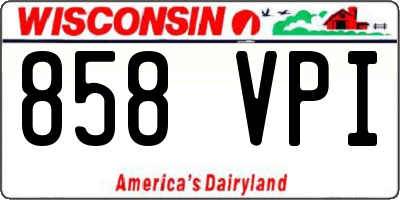 WI license plate 858VPI
